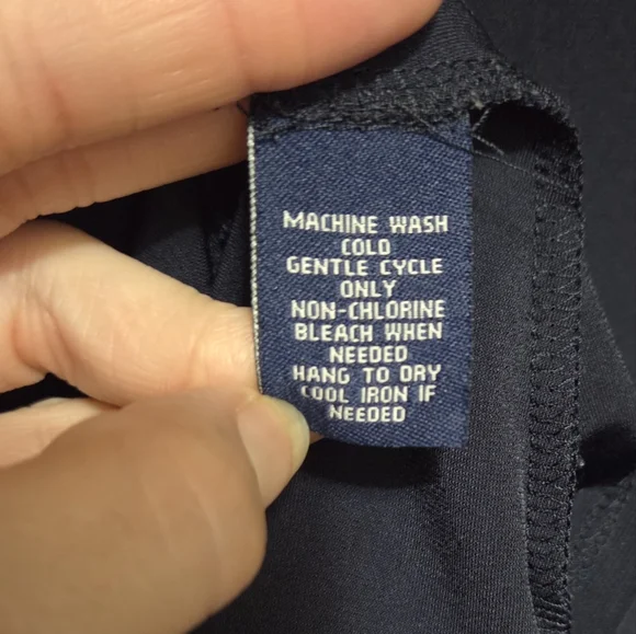 CHAPS Elegant Navy Blue swing Style Dress Size L - Picture 3 of 5